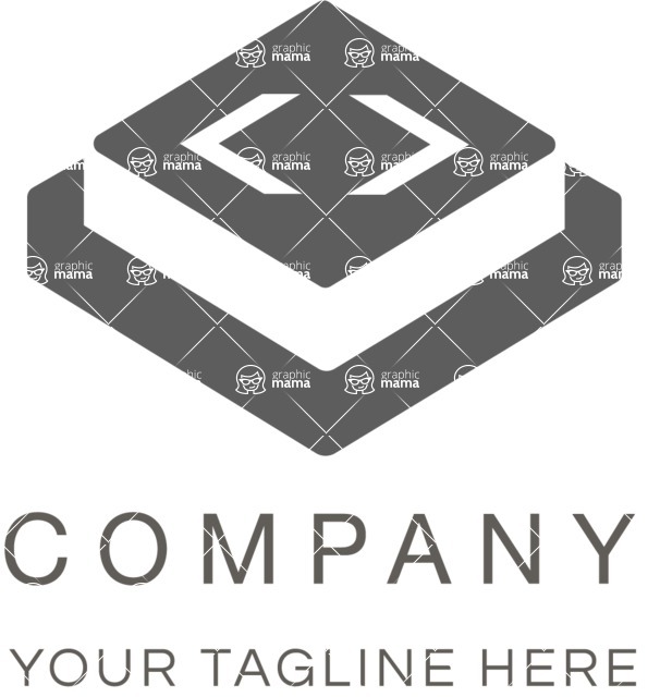 Business Logo Templates - vector graphics in a pack from GraphicMama - 3D Company Logo Design - Black and White